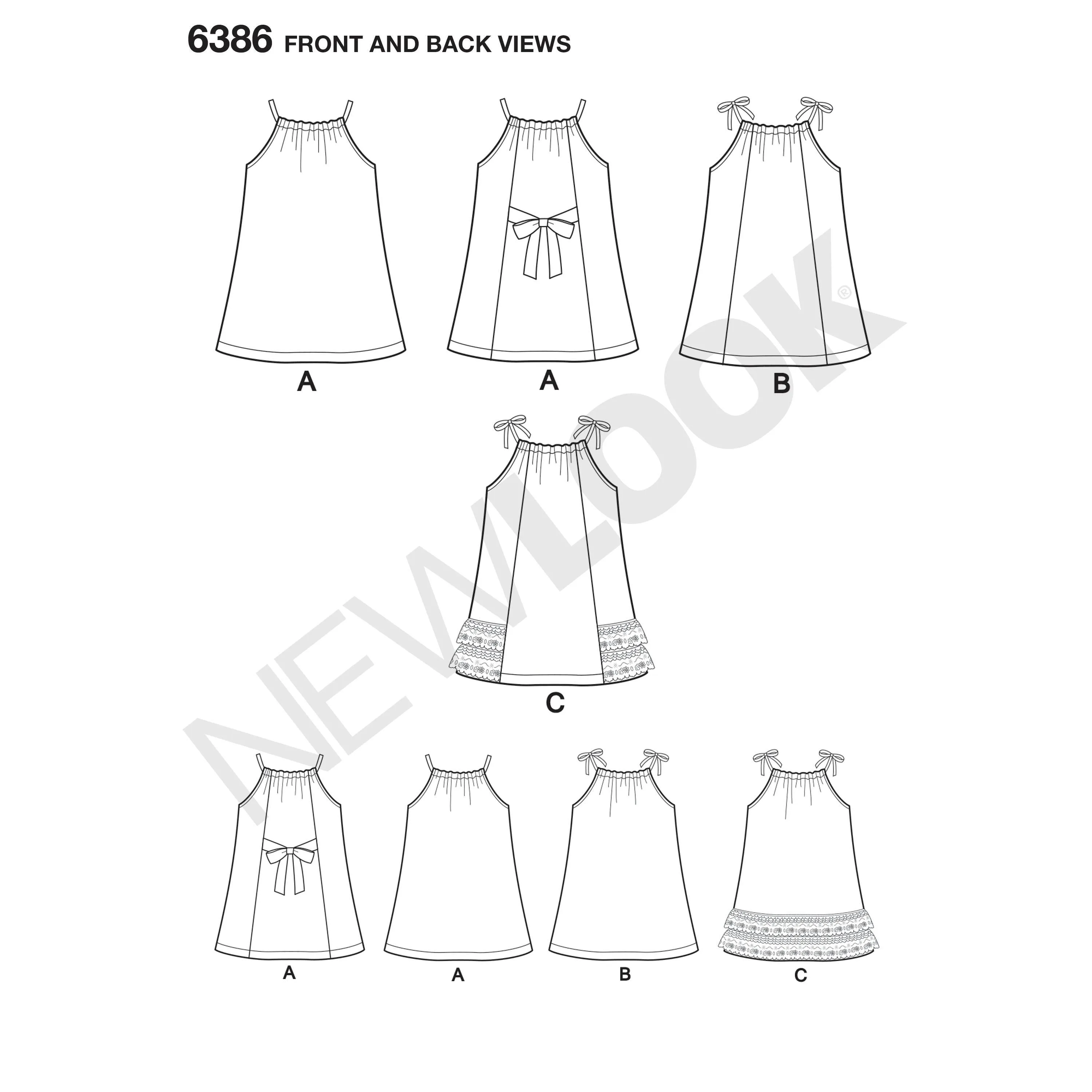 6386 Toddlers' Easy Pillowcase Dresses