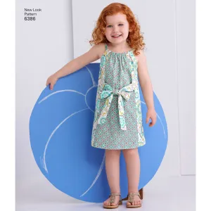 6386 Toddlers' Easy Pillowcase Dresses