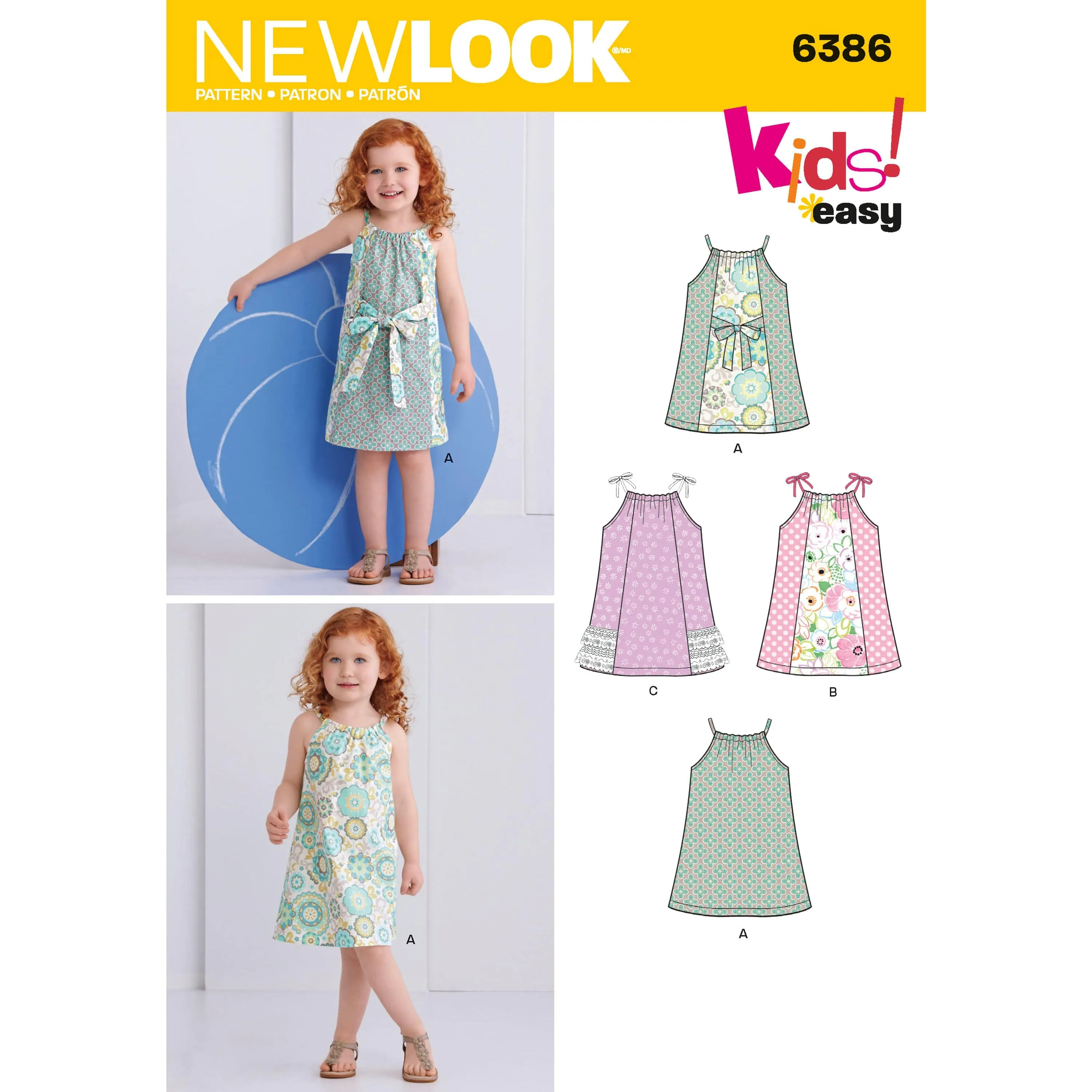 6386 Toddlers' Easy Pillowcase Dresses