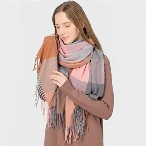 65Cm X 180Cm Plaid Soft Winter Scarf F6391B-3