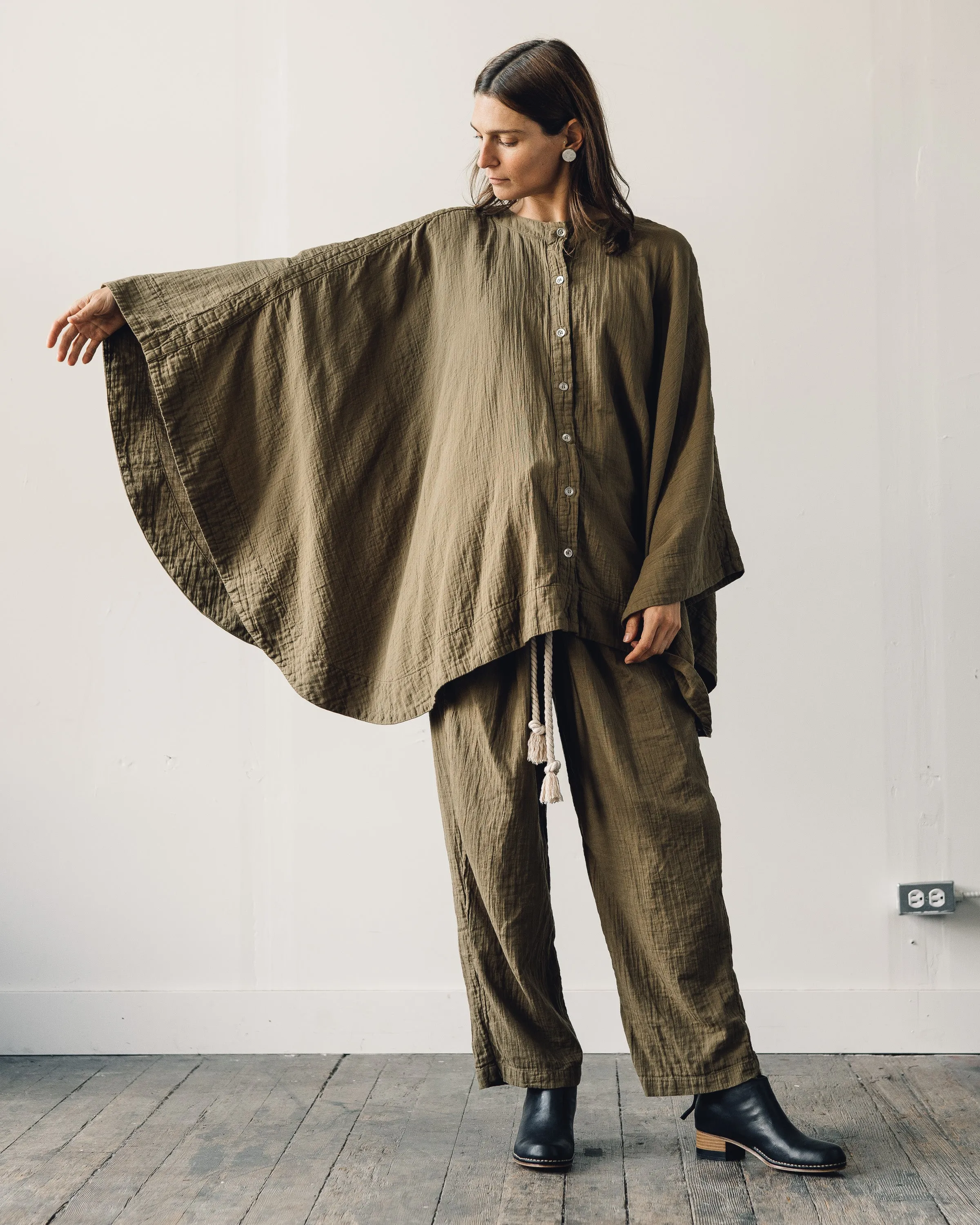 Atelier Delphine Autumn Poncho, Kelp