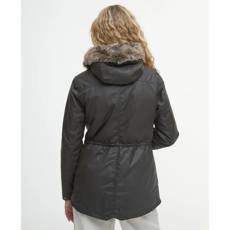 Barbour Ladies Kelsall Wax Parka Jacket - Olive / Classic