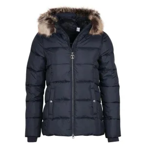 Barbour Midhurst Ladies Quilted Faux Fur Hood Jacket - Dark Navy