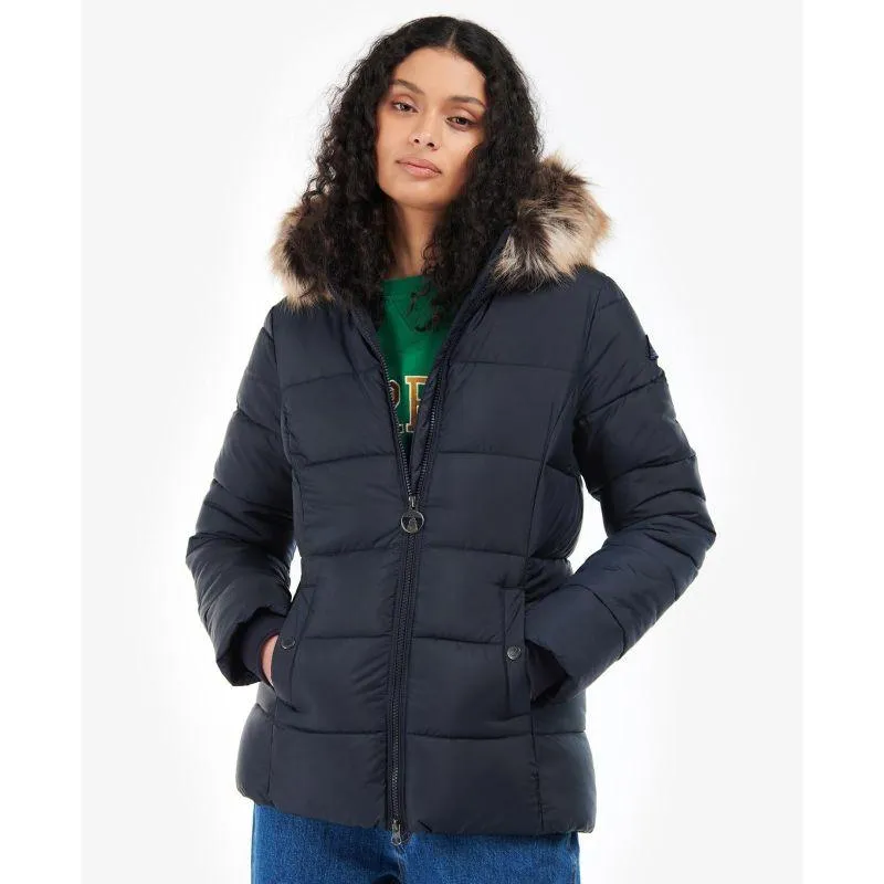 Barbour Midhurst Ladies Quilted Faux Fur Hood Jacket - Dark Navy