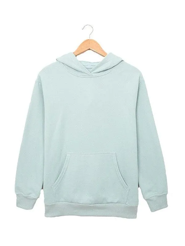 Bishop Halter Jewel Solid Color Long Sleeve Hoodie With Pocket