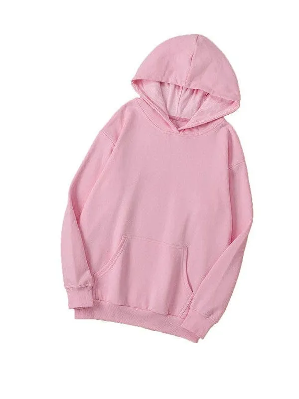 Bishop Halter Jewel Solid Color Long Sleeve Hoodie With Pocket