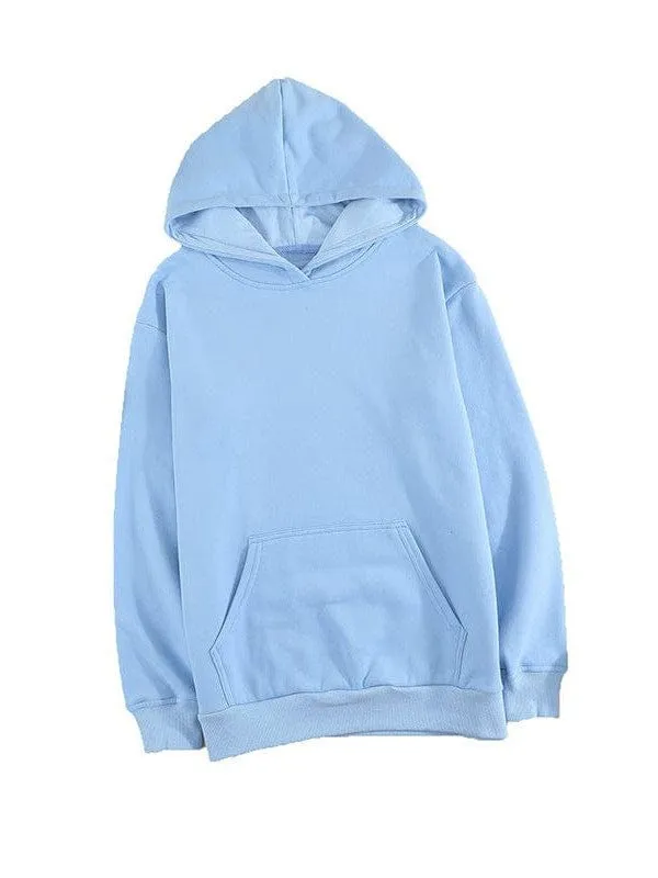 Bishop Halter Jewel Solid Color Long Sleeve Hoodie With Pocket