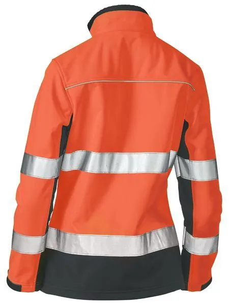 Bisley Womens Taped Two Tone Hi Vis Soft Shell Jacket (BJL6059T)