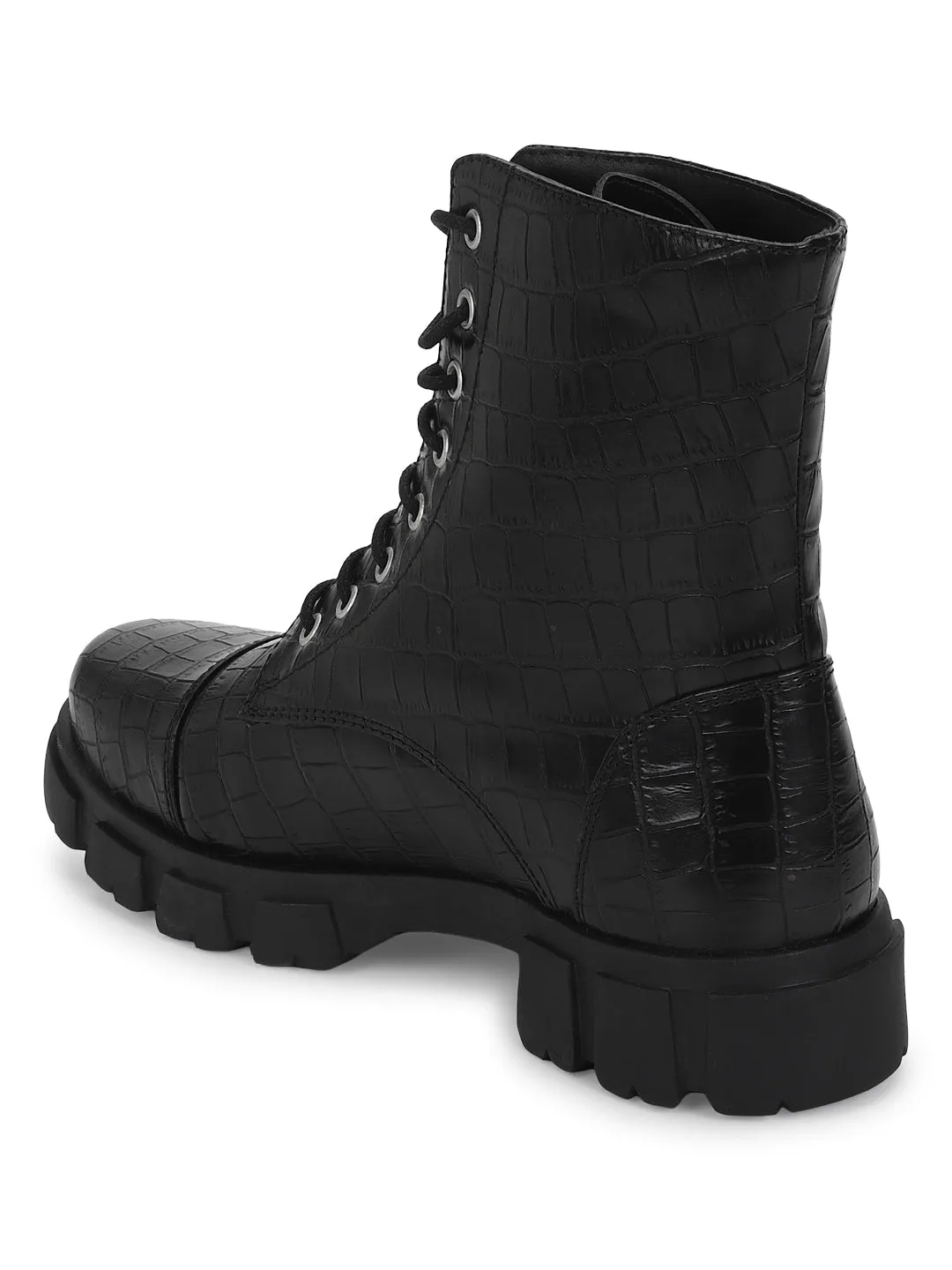 Black Croc Kitten Ankle Boots (TC-ST-1285-BLKCROC)