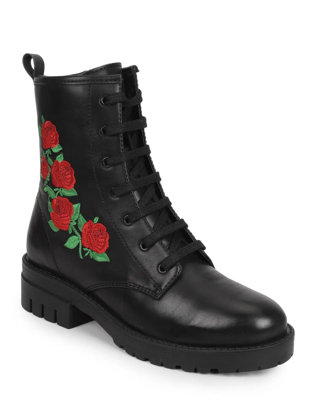 Black PU Kitten Ankle Boots (TC-ST-1282-BLKPU)