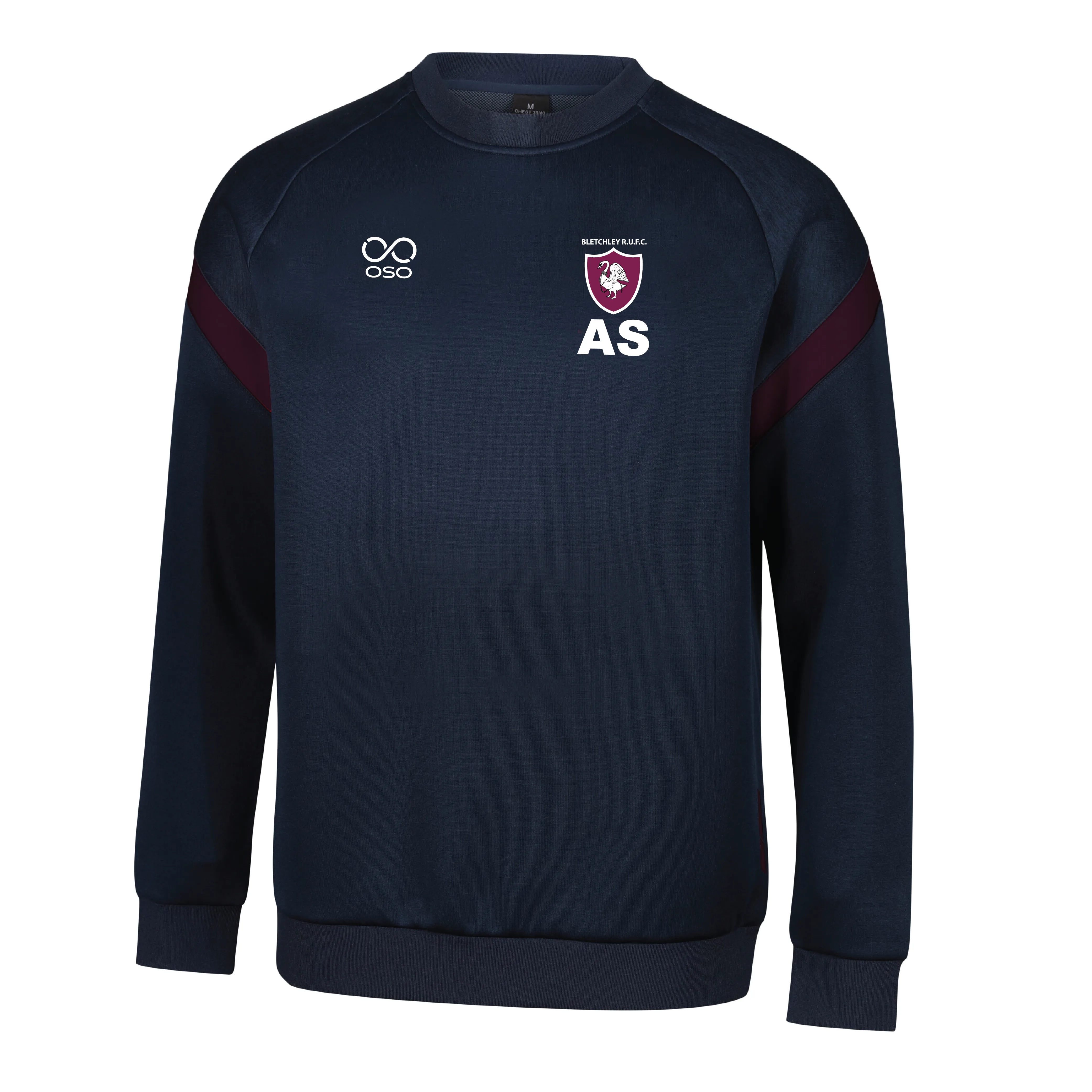 Bletchley RUFC Tech Crew Neck - Navy/Maroon