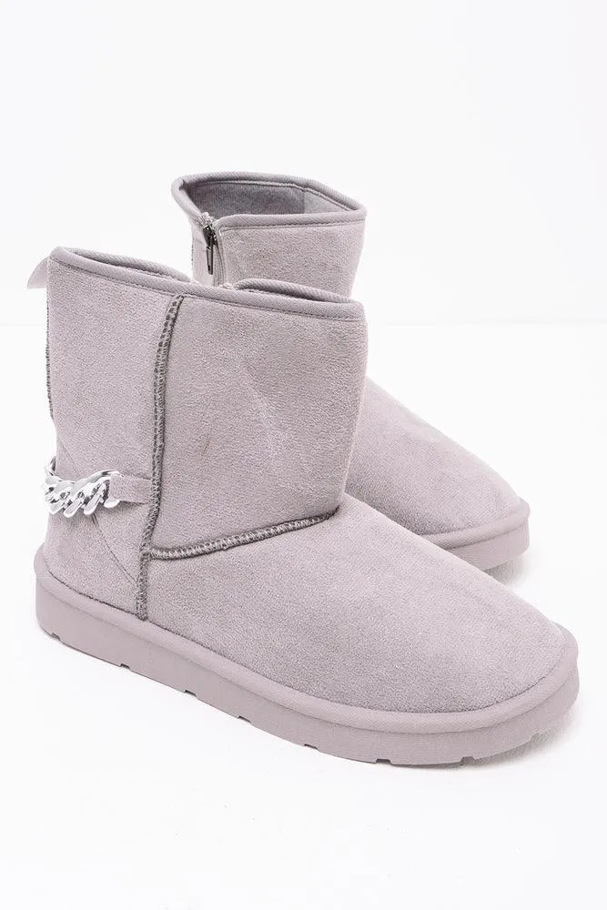 Chain Comfy Boot Grey