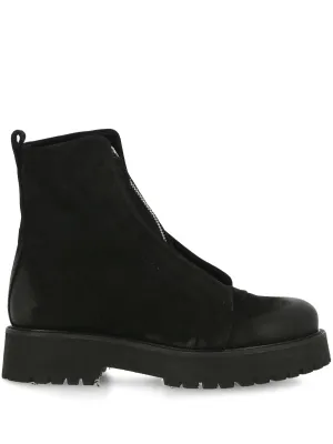 Chic Black Calfskin Zip Boots