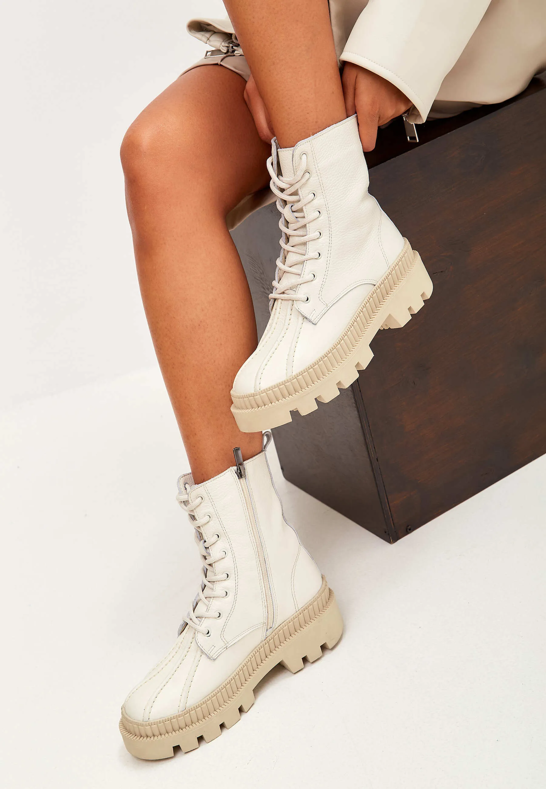 Chunky Sole Lace-Up Boots