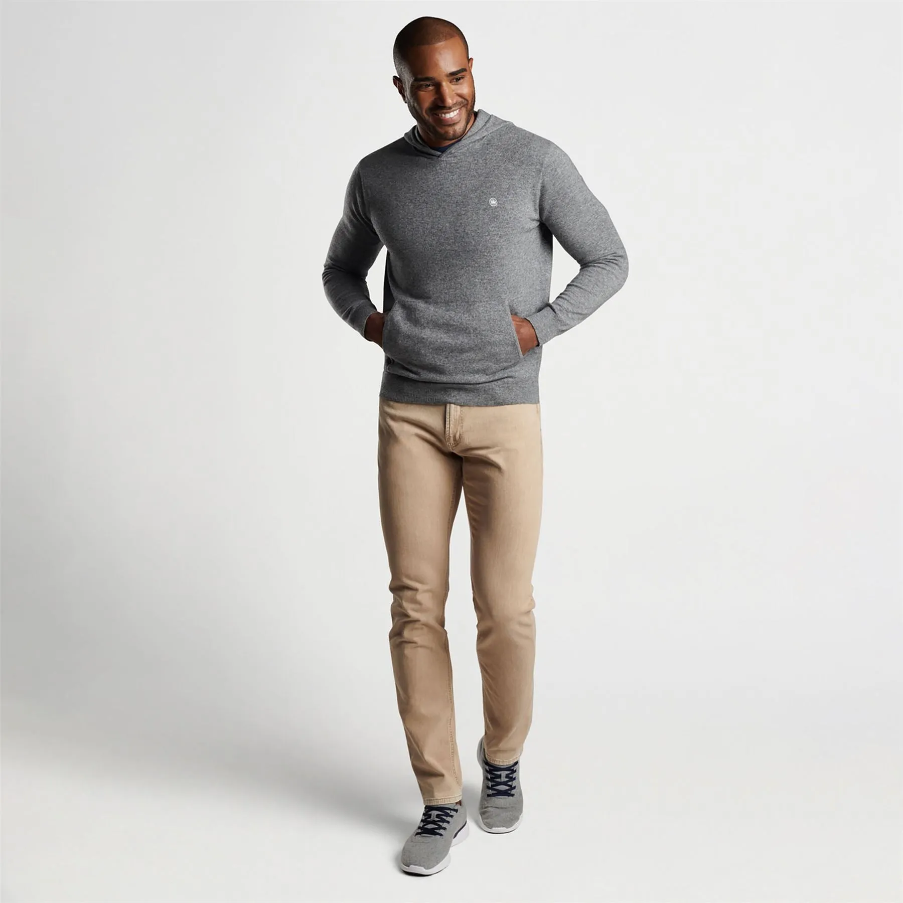 Conway Wool Cashmere Popover Hoodie Gale Grey - AW24