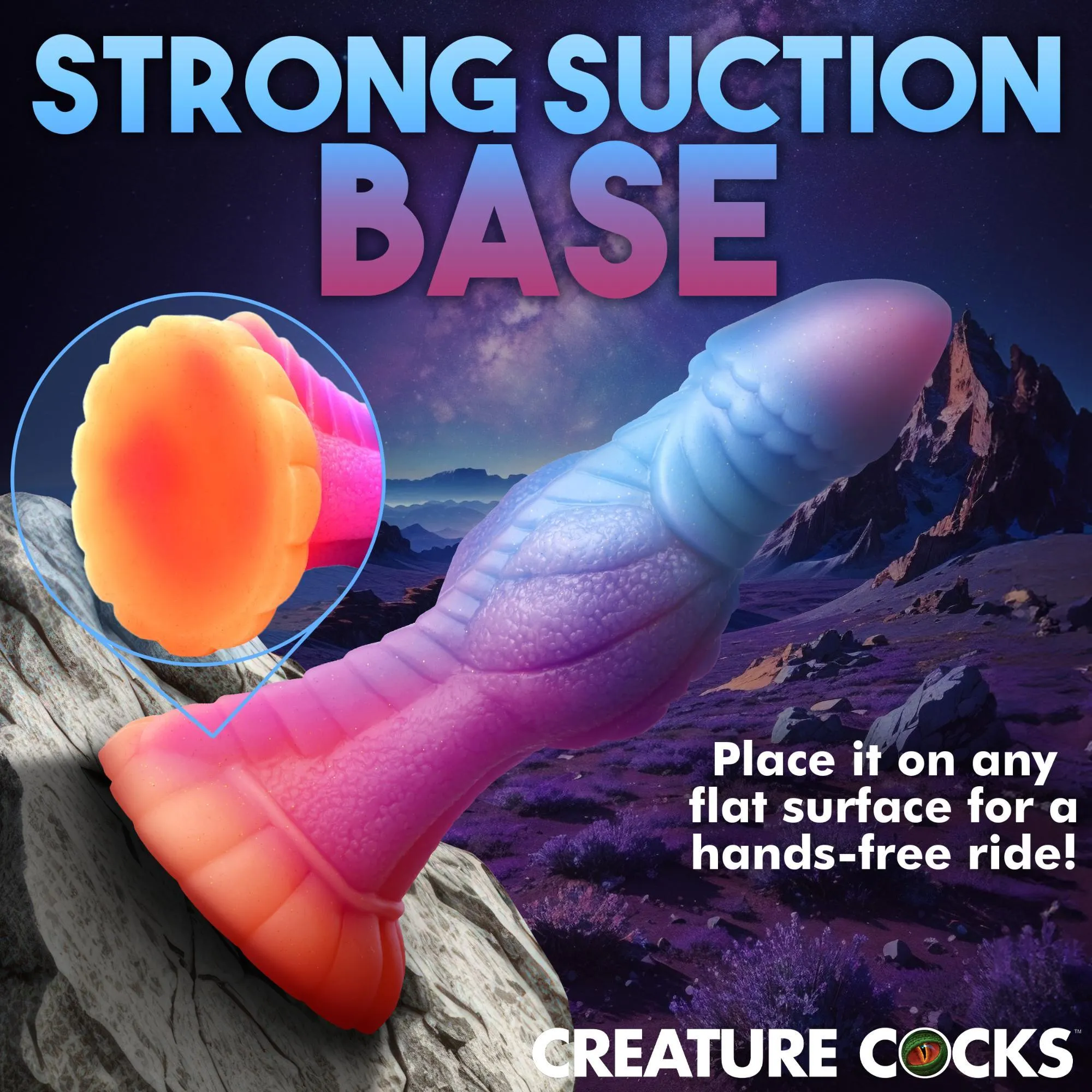 Creature Cocks Galactic Cock Alien Creature Glow in the Dark Silicone Dildo