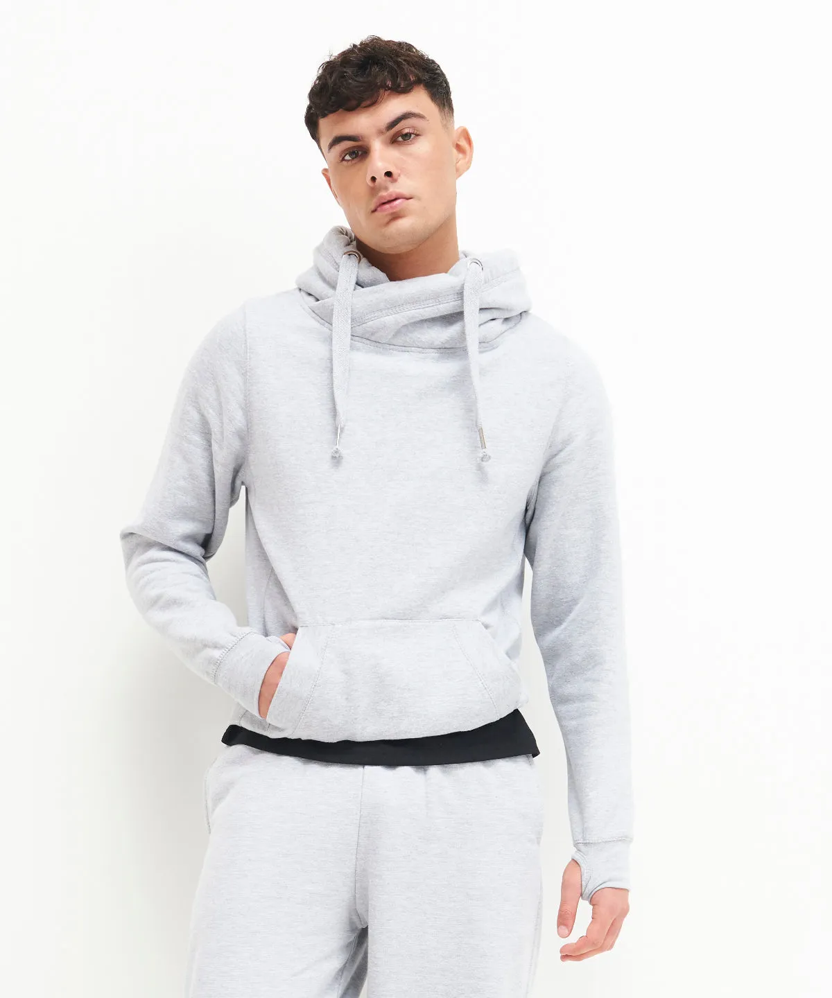 Cross neck hoodie | Ginger Biscuit