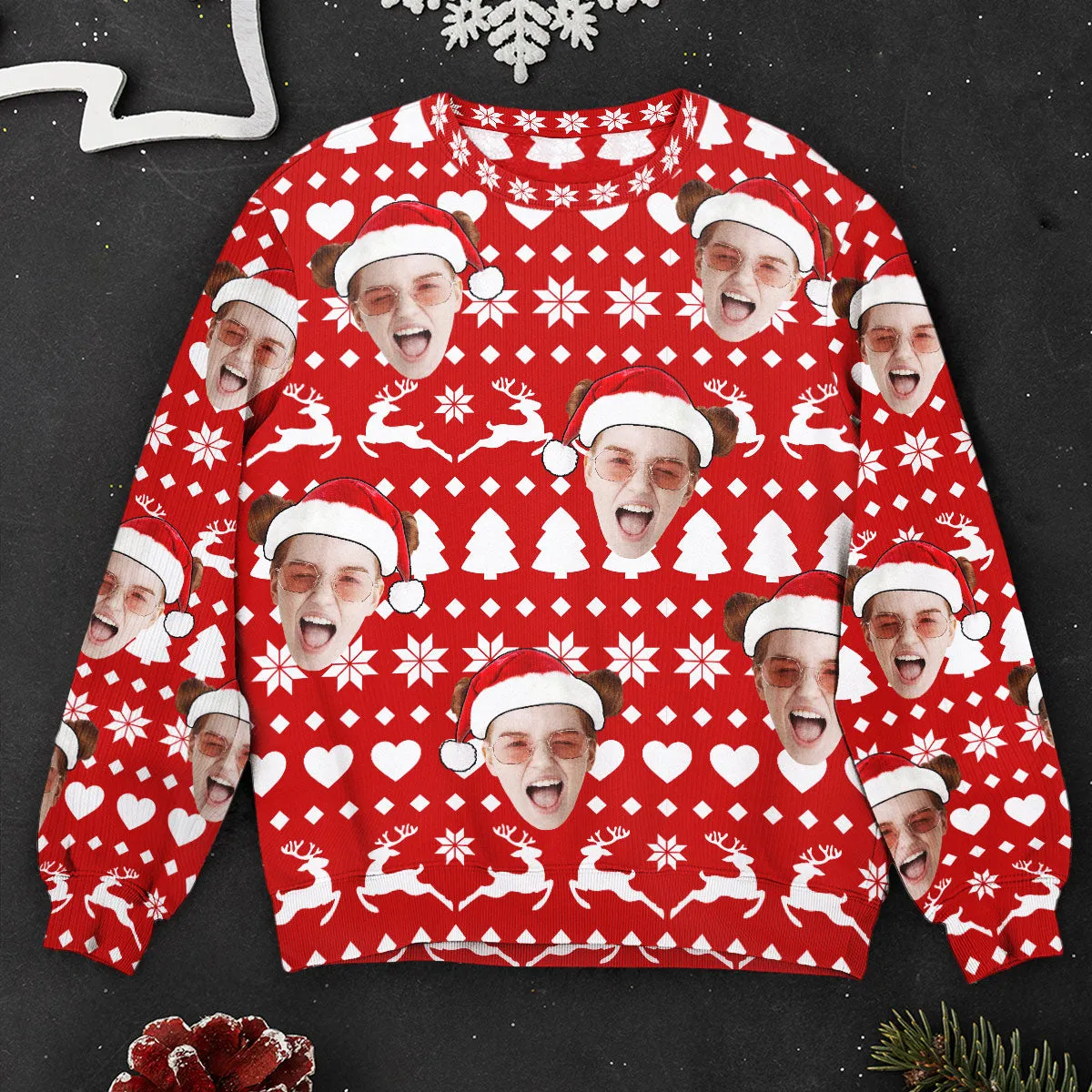 Custom Face Christmas Family Silly - Personalized Photo Ugly Sweater