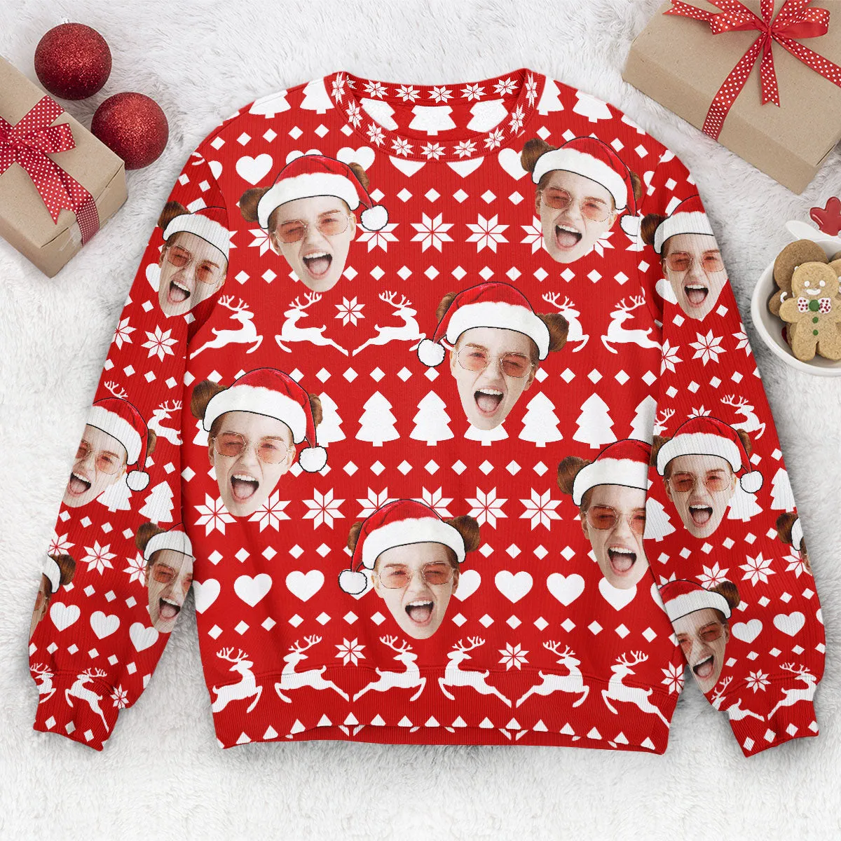 Custom Face Christmas Family Silly - Personalized Photo Ugly Sweater