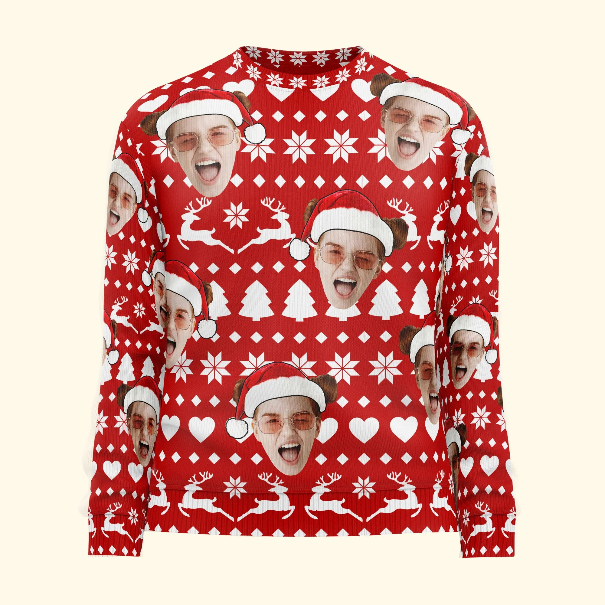 Custom Face Christmas Family Silly - Personalized Photo Ugly Sweater