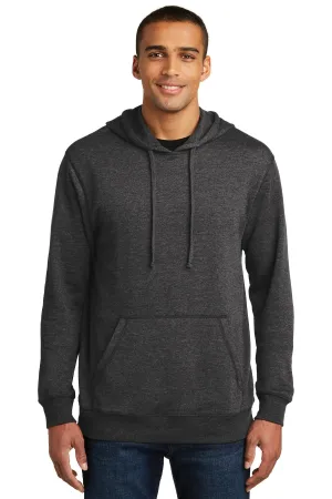 District Made Mens Lightweight Fleece Hoodie Heathered Black