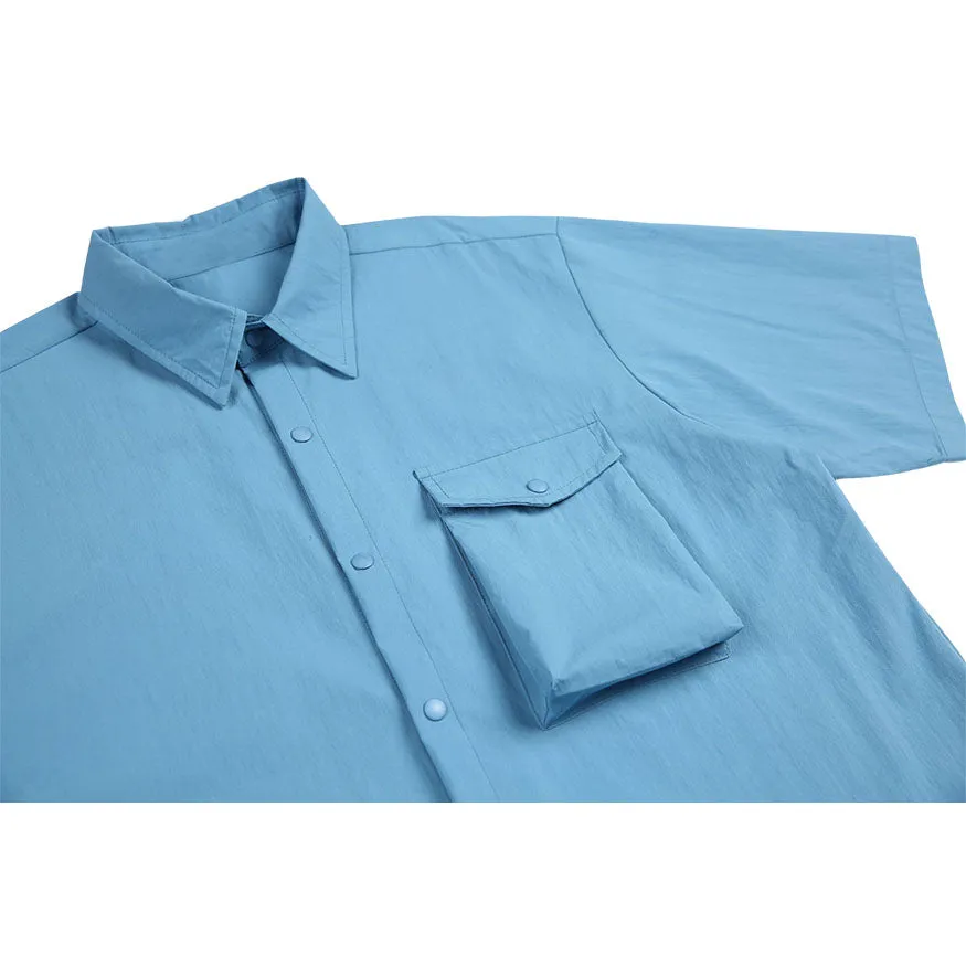 Drawstring Hem Solid Shirts