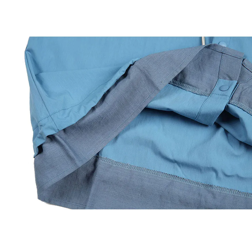 Drawstring Hem Solid Shirts