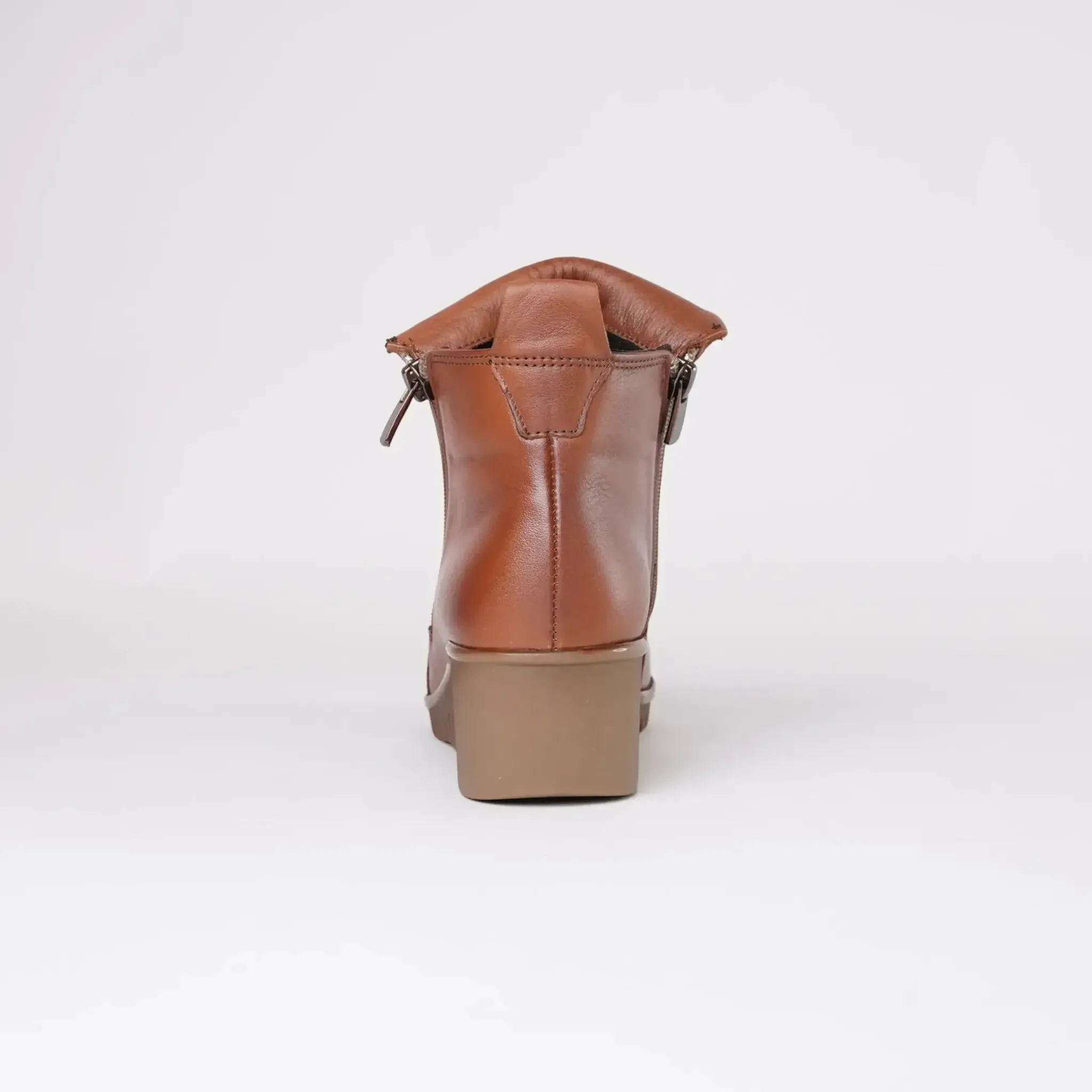 Forest Coconut Leather Ankle Boots