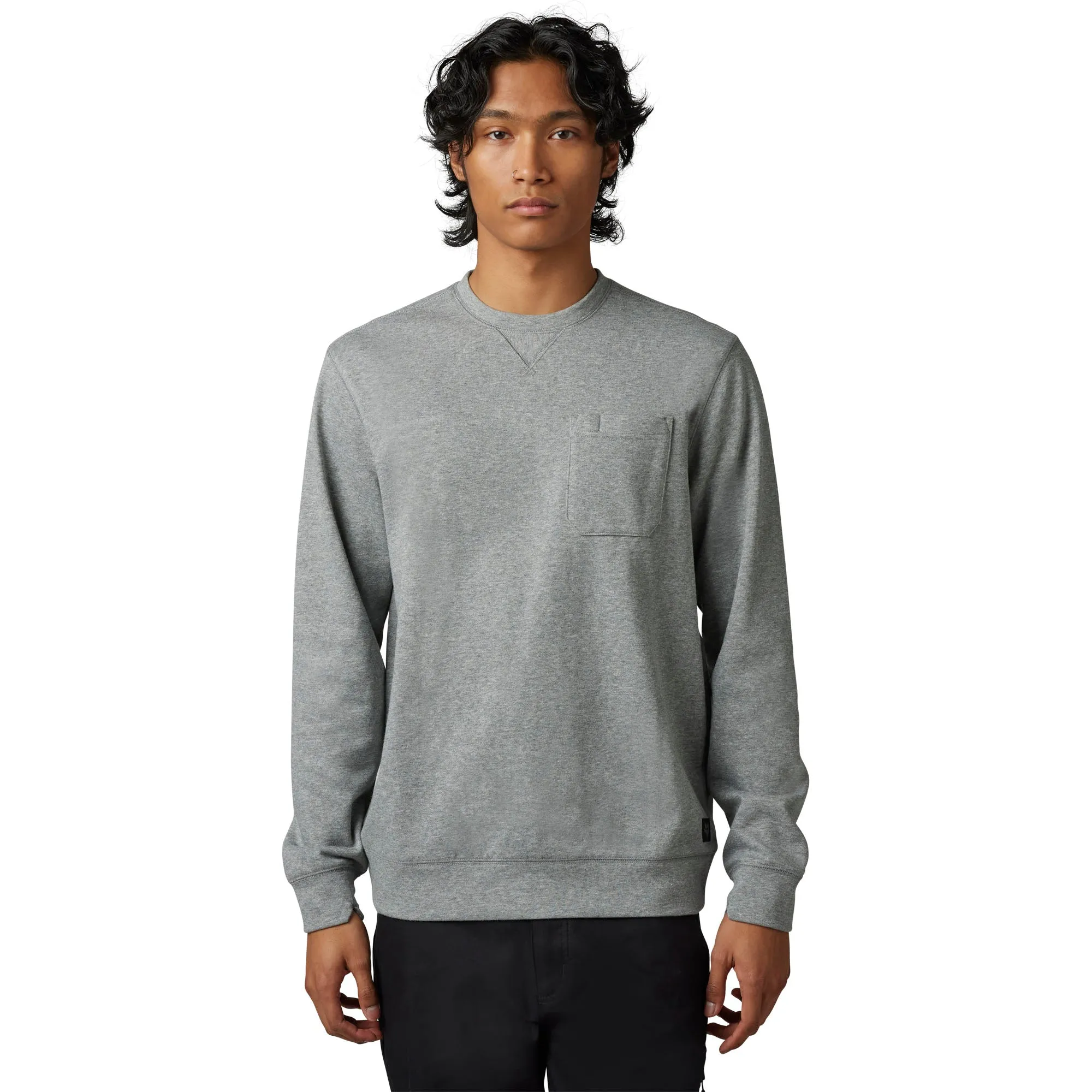 Fox Racing  Mens Level Up T-Shirt Long Sleeve Pocket Tee Soft Heather Graphite