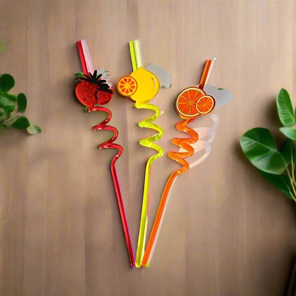 Fruit Drinking Plastic Straws