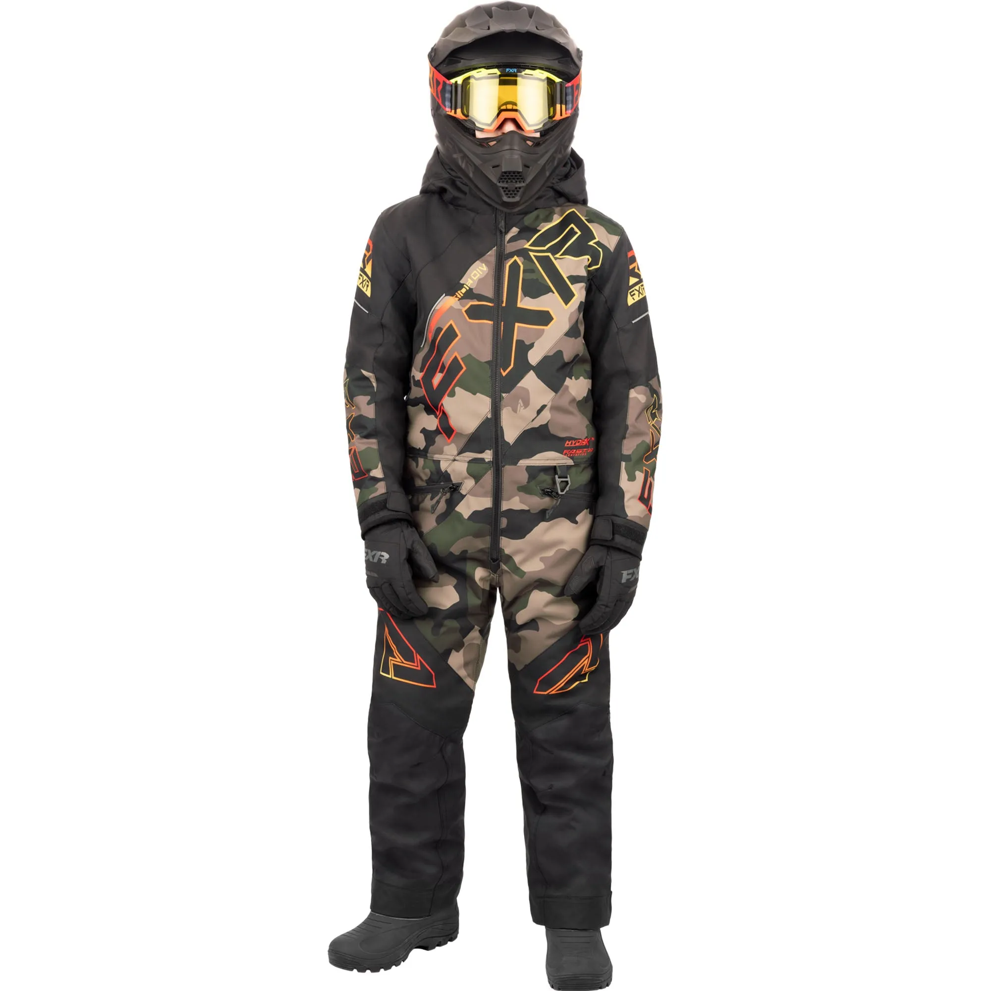 FXR Child CX Snowmobile Monosuit Army Camo/Black Brown