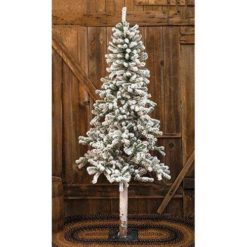 Heavy Flocked Alpine Tree, 4ft