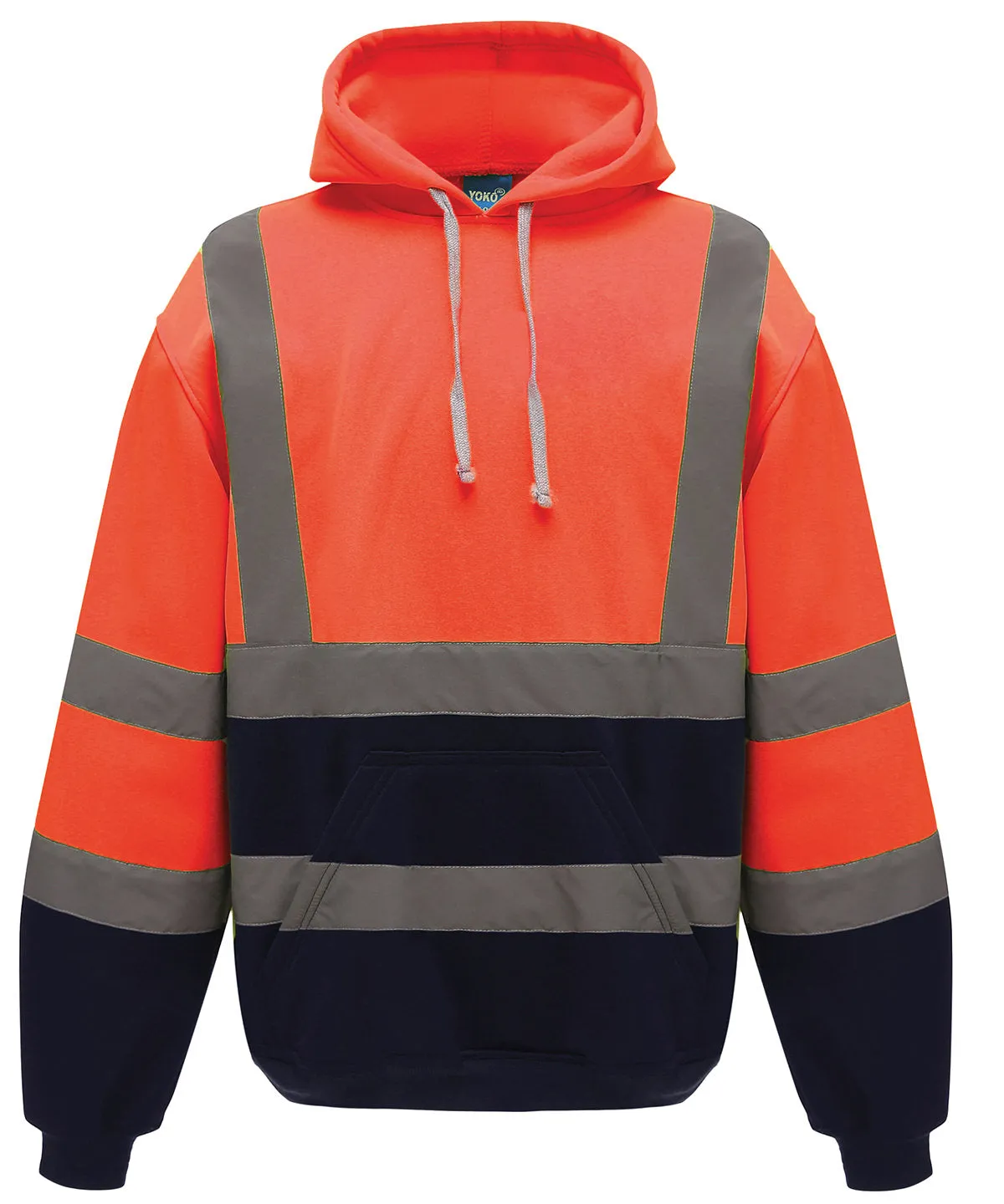 Hi-vis pull-over hoodie (HVK05) | Yellow/Navy