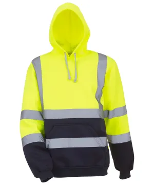 Hi-vis pull-over hoodie (HVK05) | Yellow/Navy