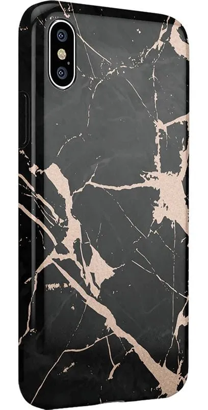 Hidden Gem | Rose Gold and Black Marble Case