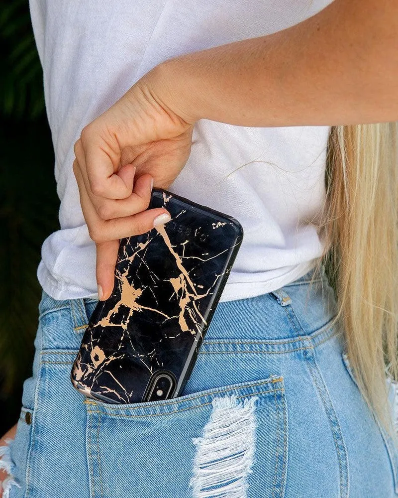 Hidden Gem | Rose Gold and Black Marble Case