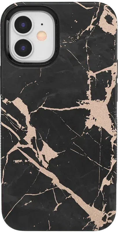 Hidden Gem | Rose Gold and Black Marble Case