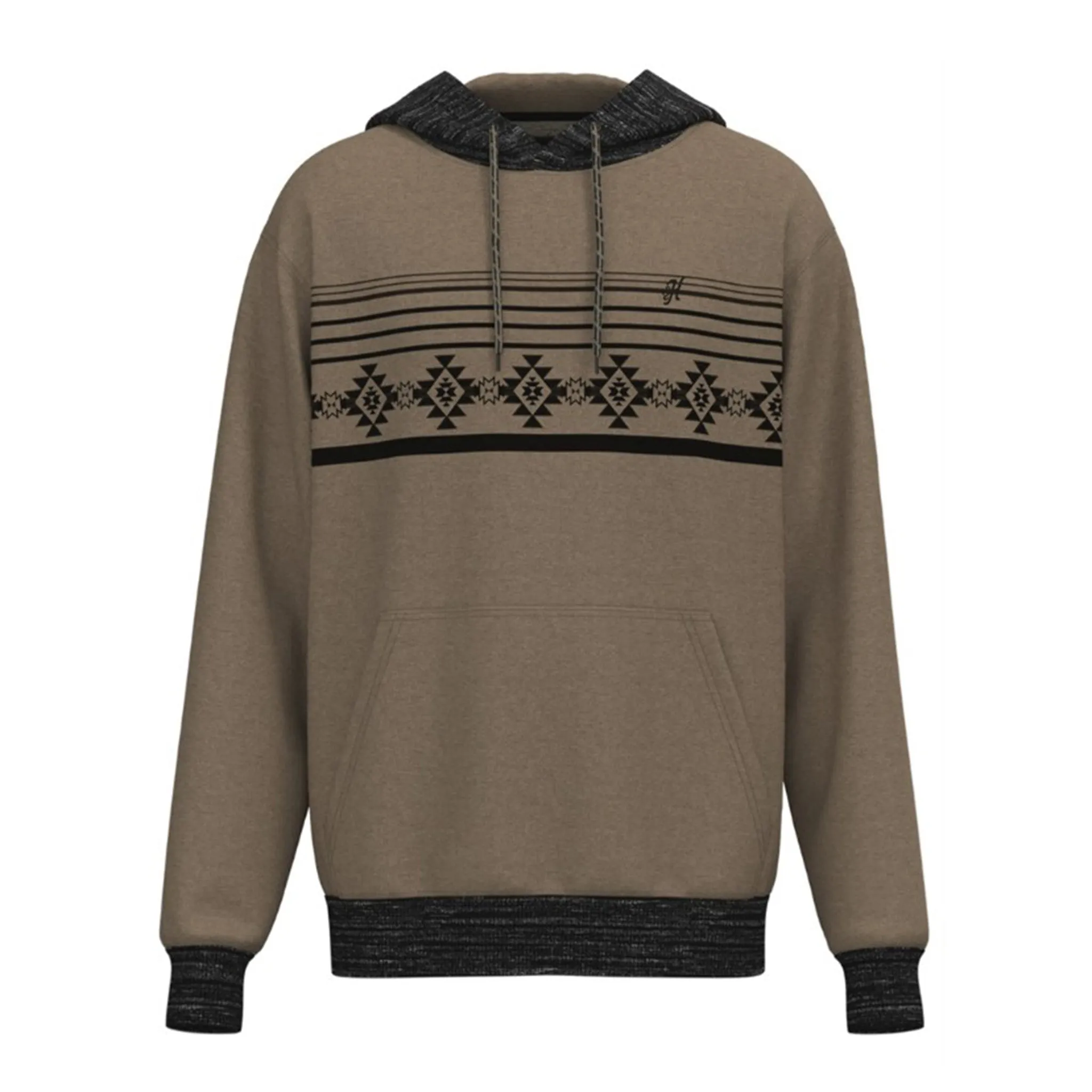 Hooey Men's Taos Tan Black Pattern Hoodie