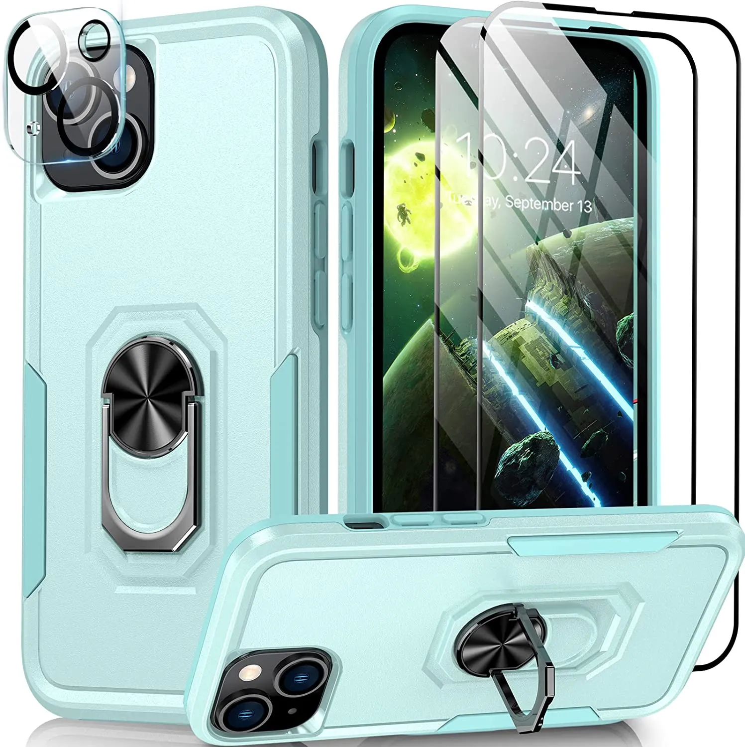 iPhone 14 Case 2pcs Screen Protector Protective Phone Case - Blue