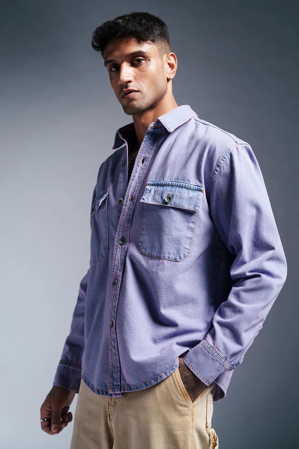 Lavender Fury Men's Denim Jacket