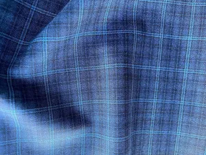 Lighter-Weight Myriad of Blues Wool Suiting (Made in Italy)