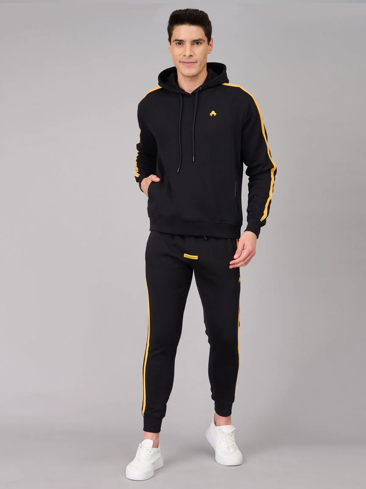 Men Black Co-ord Set With Hoodie (GBHDST2387)