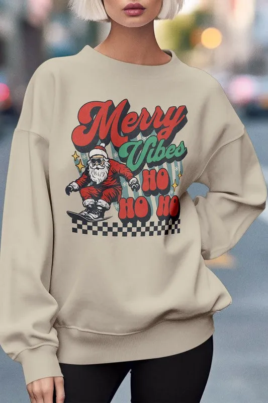 Merry Vibes Retro Santa, Christmas Sweatshirt