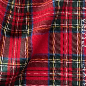 Mid-Weight Selvedged Royal Stewart Virgin Wool Tartan Plaid (Made in Italy)