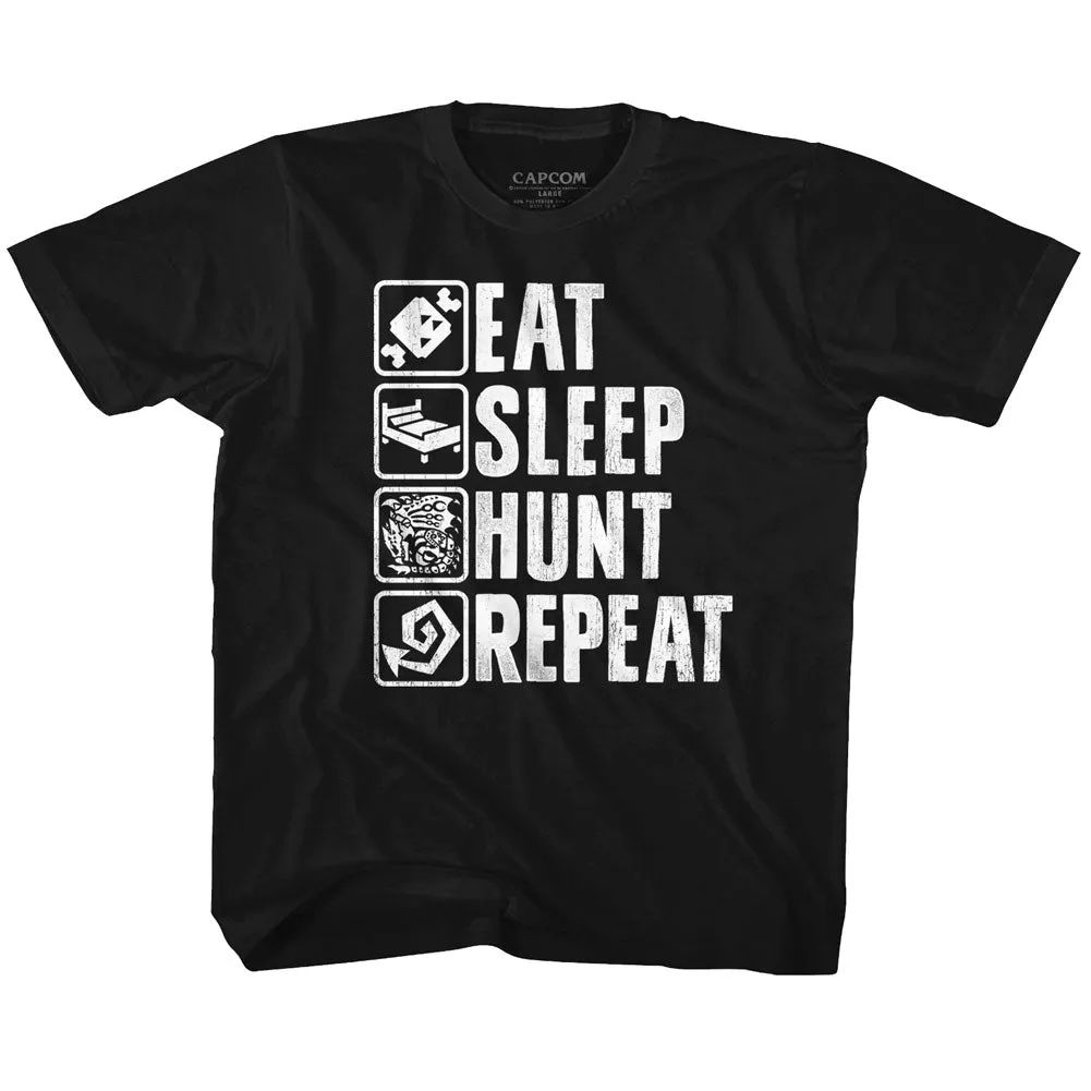 Monster Hunter Hunt Repeat Youth T-Shirt