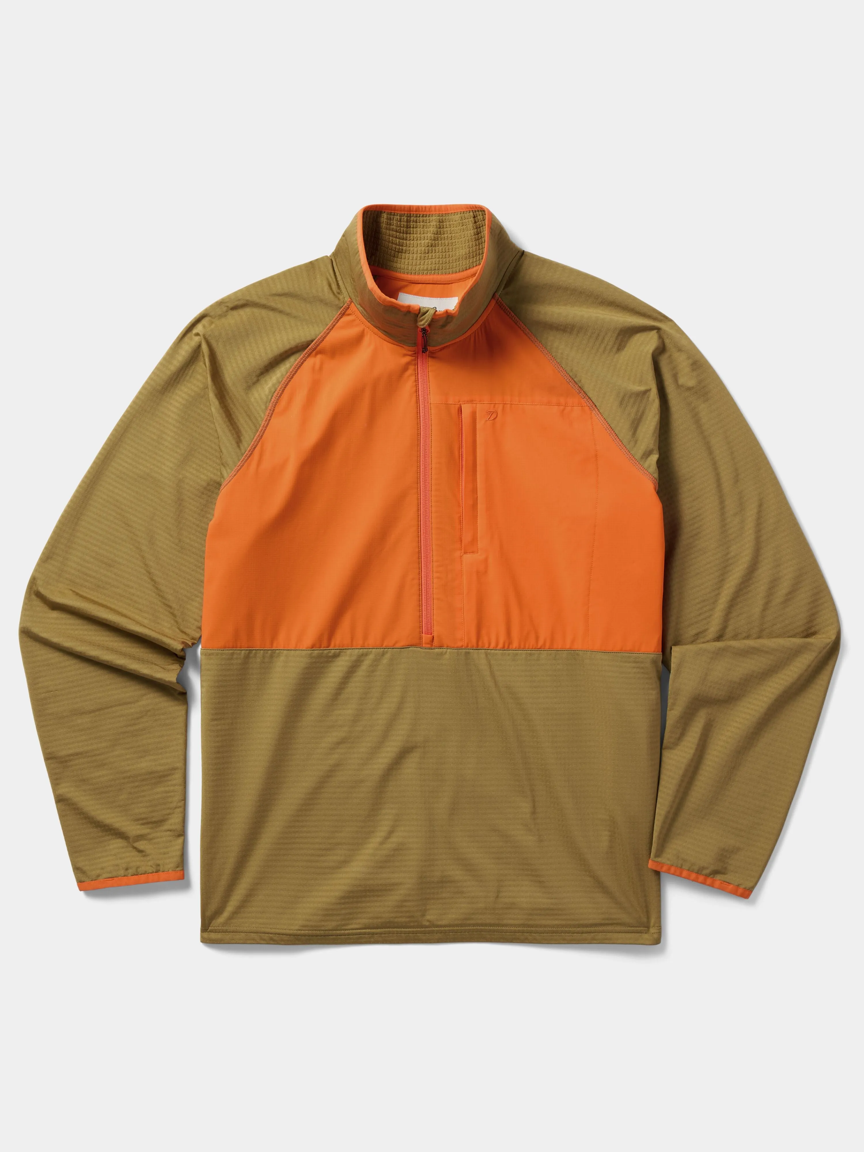 M's Lightweight Grid Tech Fleece 1/2 Zip - Wheat/Blaze