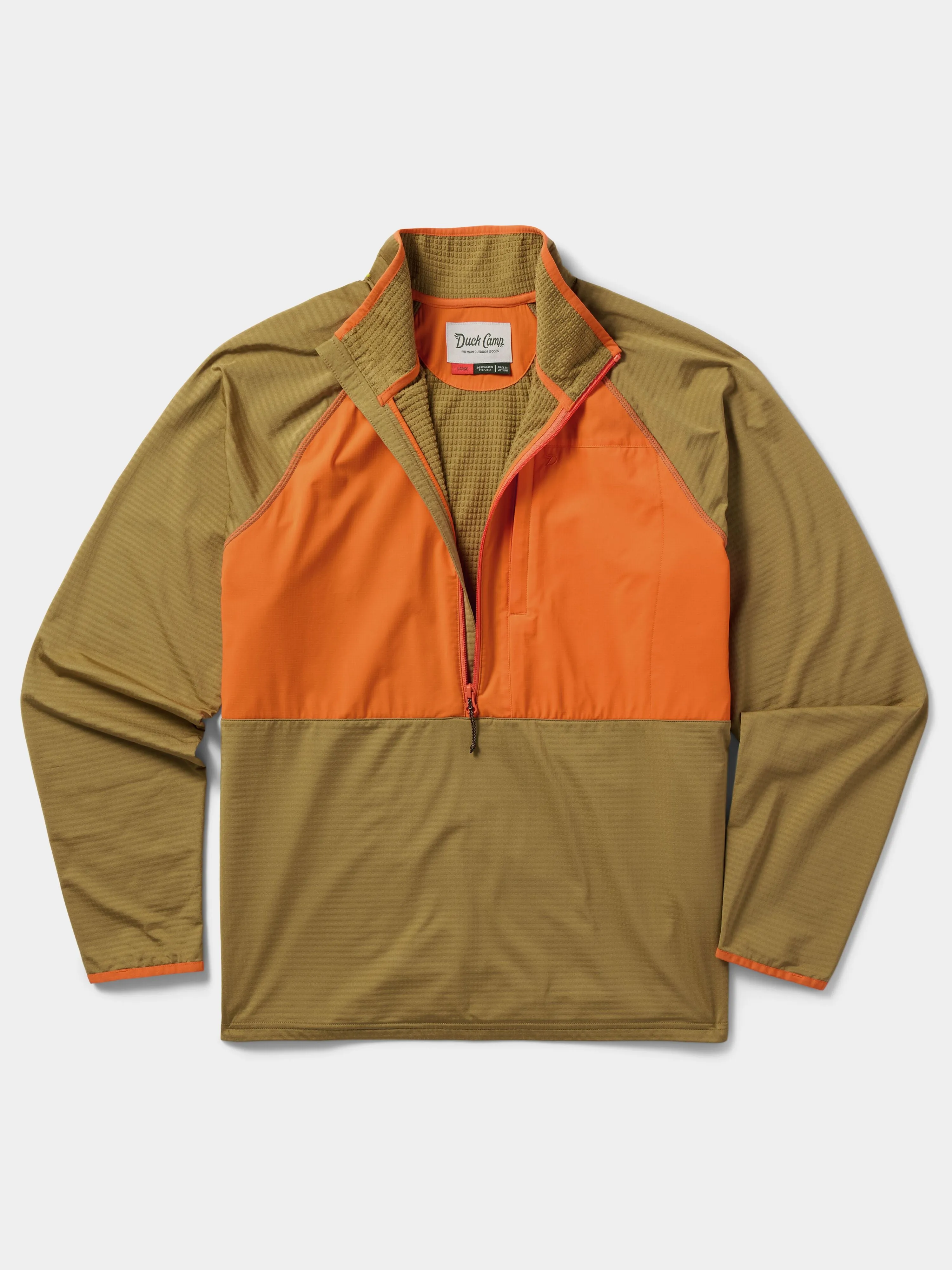 M's Lightweight Grid Tech Fleece 1/2 Zip - Wheat/Blaze