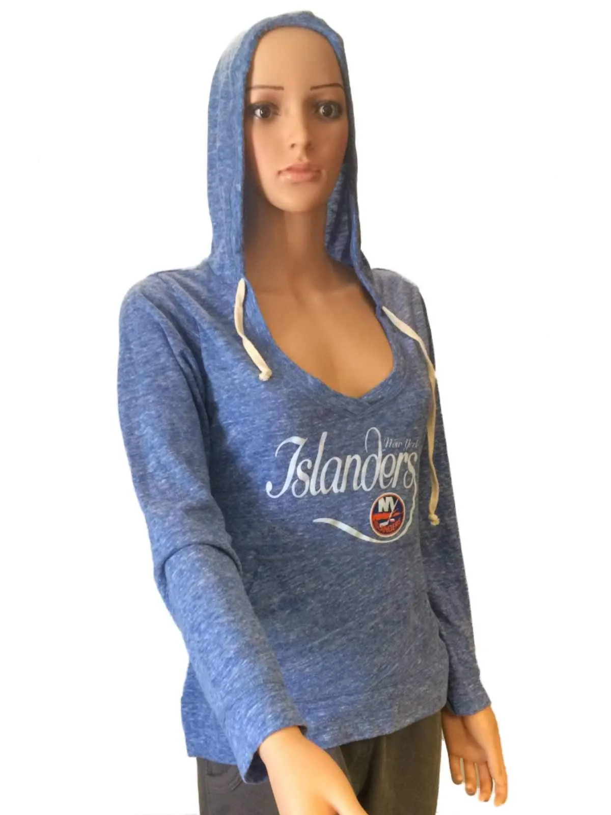 New York Islanders SAAG Women Blue Lightweight Pullover Hoodie Sweatshirt