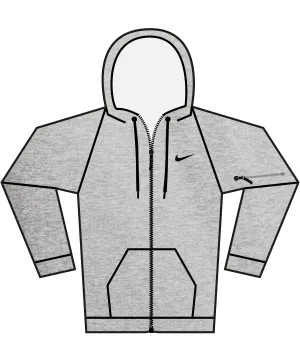 Nike mens full-zip fitness hoodie | Dark Grey Heather/ Particle Grey/ Black