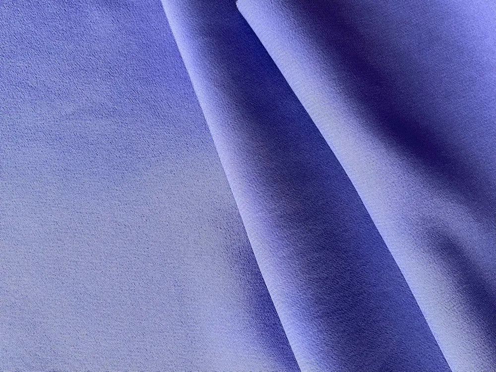 Periwinkle Shadow Blue Silk Crepe de Chine